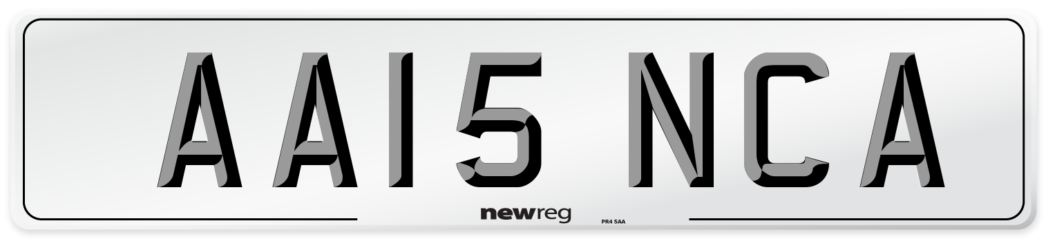 AA15 NCA Number Plate from New Reg